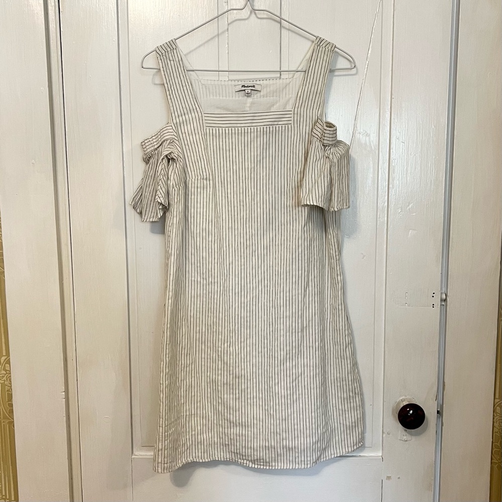 Madewell Striped Linen Dress Size 2
